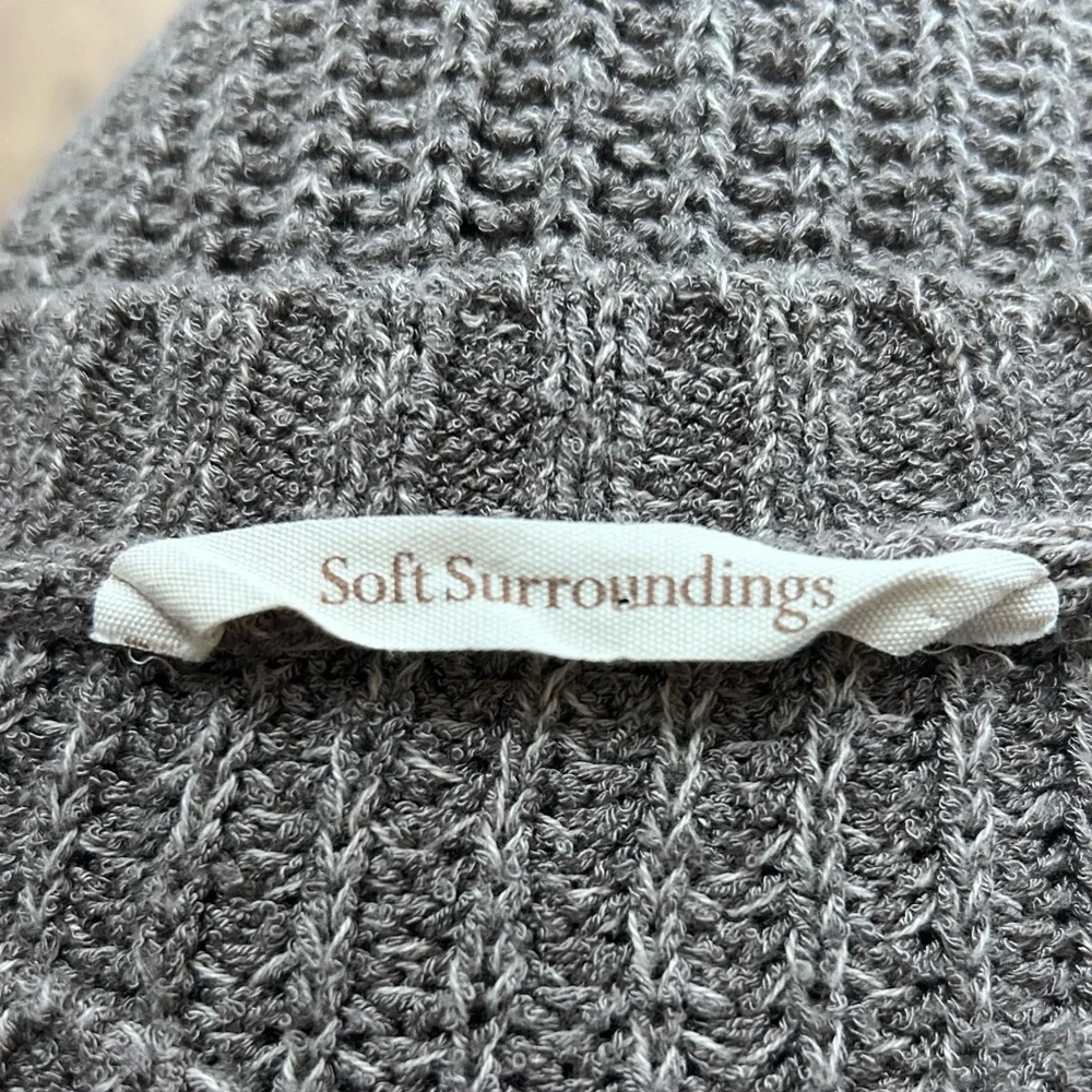 Soft Surroundings V-neck Ribbed Sweater Oversized Slouchy Cozy Relaxed - Picture 6 of 8